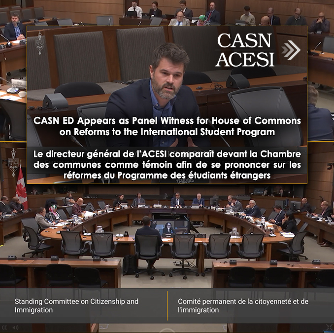 CASN ED appears as a Panel Witness for House of Commons