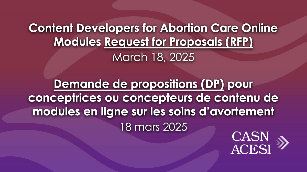 Demande de propositions (DP) pour conceptrices ou concepteurs de contenu de modules en ligne sur les soins d’avortement